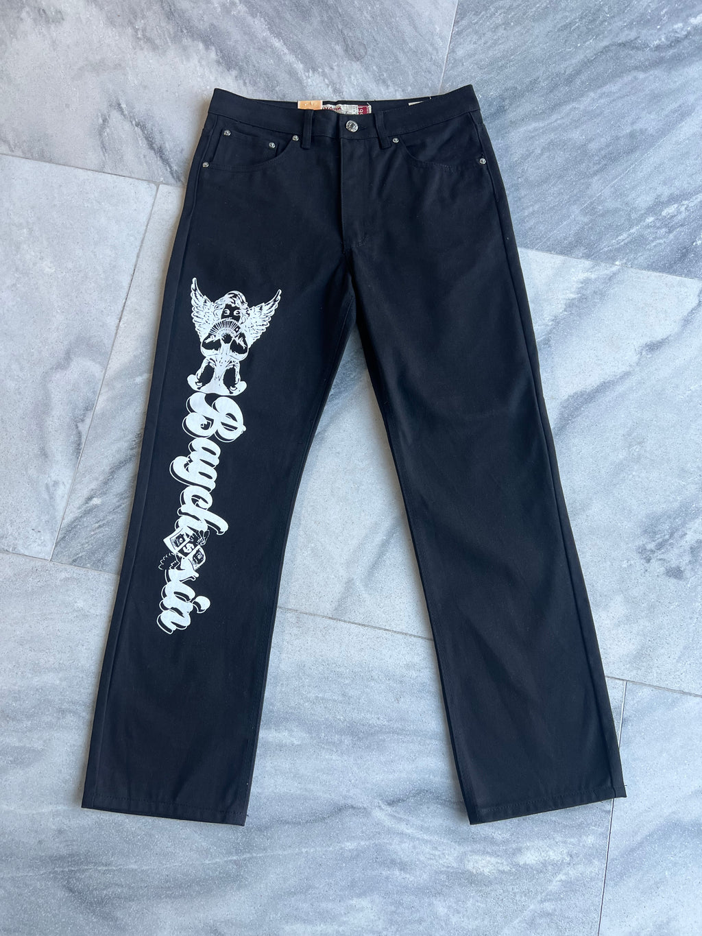 Jet Black BagCha$in Angel Logo Denims